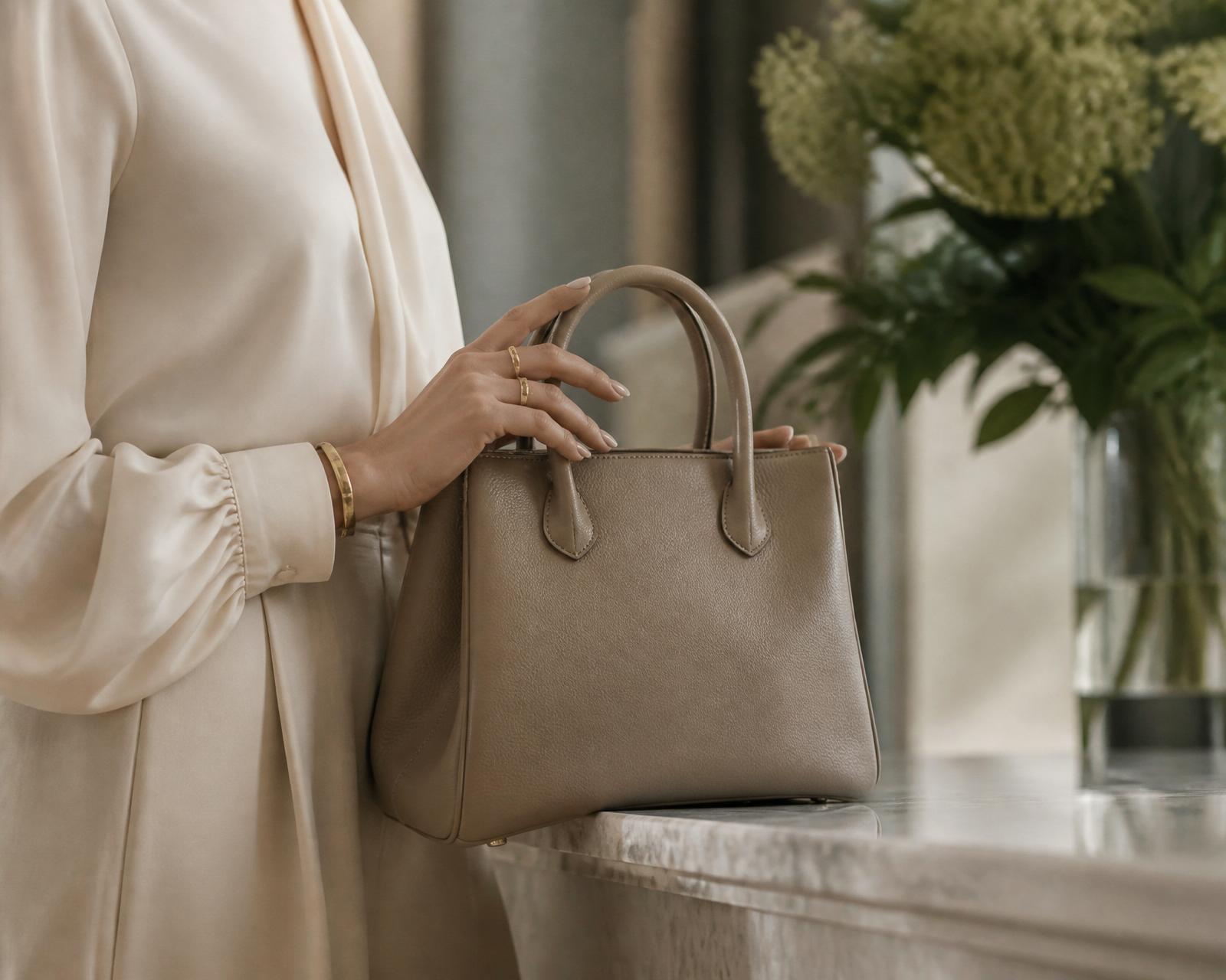 Buyer holding an authenticated pre-owned handbag